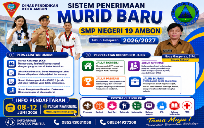 SMP Negeri 19 Ambon Resmi Buka Pendaftaran Siswa Baru Tahun Ajaran 2026/2027